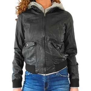 obey leather bomber jacket